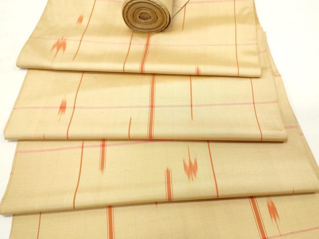 平和屋着物▼紬　反物　着尺　アンサンブル　格子　燕絣　逸品　未使用　DAAW6472we