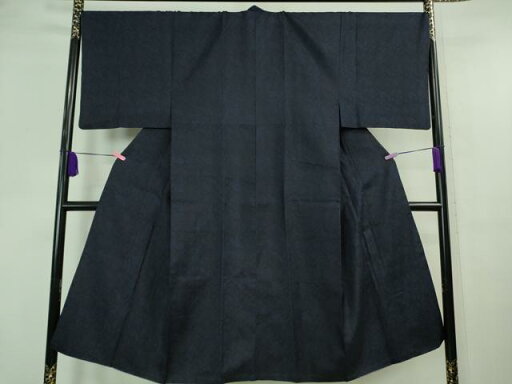 平和屋本店■極上 男性 小紋 花唐草文 黒地 逸品 DZAA6632kh5 平和屋本店■極上 男性 小紋 花唐草文 黒地 逸品 DZAA6632kh5