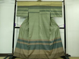 平和屋本店■超希少 日本工芸会正会員 秋山眞和 綾の手紬 訪問着 手織 本藍染 逸品 DZAA6639kh5