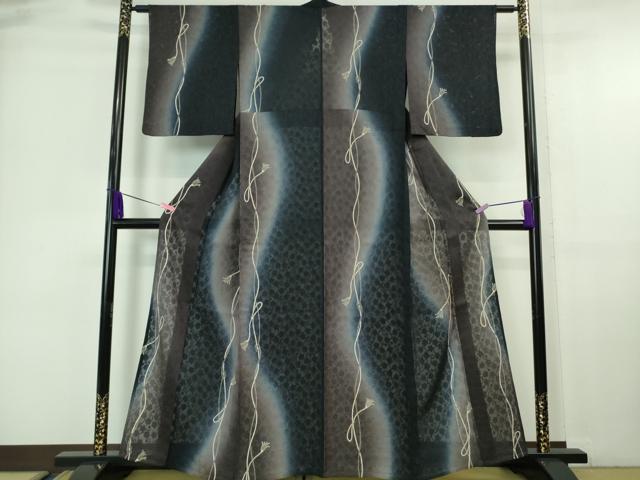Summer Wear - 平和屋本店■極上　夏物　小紋　印傳　結び紐　花唐草紋紗　暈し染め　まるやま扱い　逸品　DZAA6654kh5