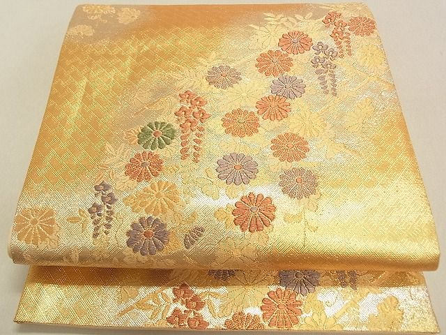 平和屋着物◎六通柄袋帯　吉祥花文　金銀糸　逸品　DAAD8804ya