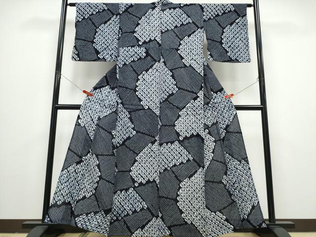 Female Yukatas - 平和屋着物∴夏物　浴衣　有松鳴海絞り　切嵌文　綿　逸品　CABD2649ng
