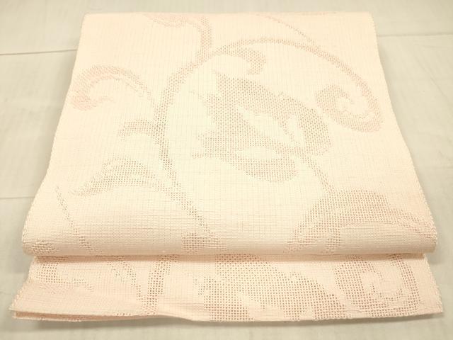平和屋着物＊夏物　八寸名古屋帯　花唐草文　虹色　DAAX5568cm
