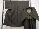 平和屋着物■男性 紬 アンサンブル 格子 正絹 逸品 AAAS2895st