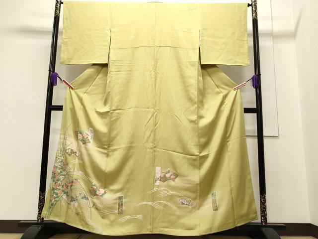 平和屋着物■訪問着 色留袖 地紙流水草花文 金彩 正絹 逸品 CAAI2240id