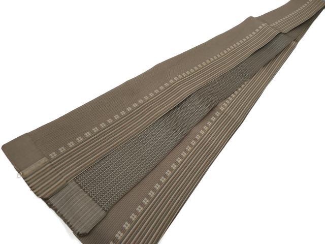 Obi - 平和屋着物●男性　両面　角帯　間道　正絹　逸品　CABF8515hy