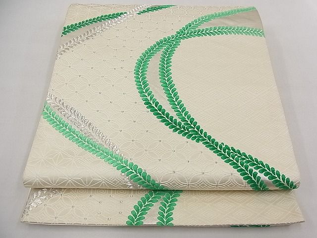 Rakuten - 平和屋着物■六通柄袋帯　唐織　吉祥紐文　銀糸　逸品　n-da0144