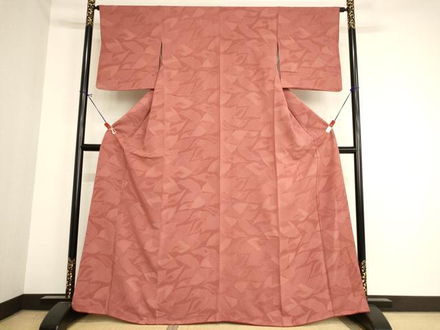 平和屋着物■上質な小紋　舞葉文　正絹　逸品　AABA1035ja