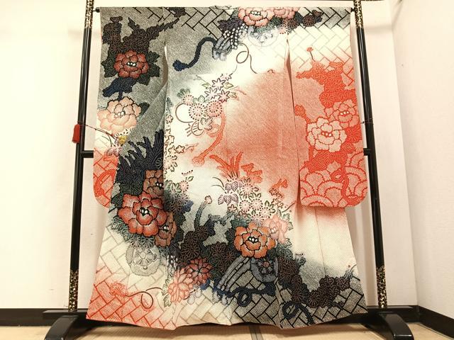 平和屋着物●豪華振袖　総絞り　花車文　正絹　逸品　AABC4470ph