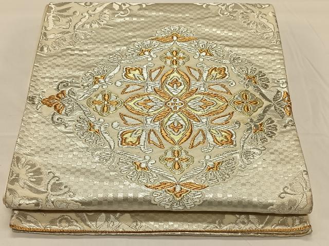 平和屋着物◎六通柄袋帯　正倉院更紗花文　金銀糸　正絹　逸品　CAAY1192qv