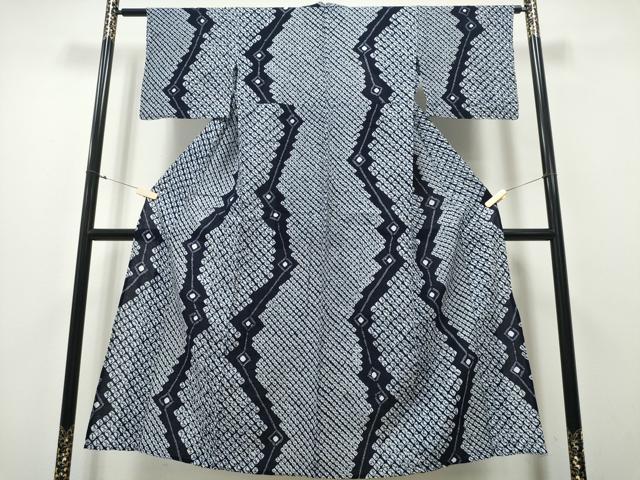 平和屋着物∴夏物　浴衣　有松鳴海絞り　蜘蛛絞り　変わり吉祥間道　綿　逸品　未使用　CAAY4790ng