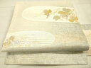 平和屋着物*夏物 九寸名古屋帯 葡萄蔦の葉文 金銀彩 正絹 逸品 DAAV3615cm