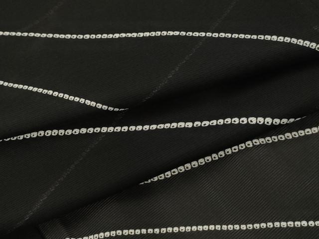 平和屋着物＊夏物　小紋　絽　斜縞　黒地　洗える着物　AAAW2113sx