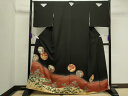 平和屋着物■豪華黒留袖 花蝶文 暈し染め 金彩 逸品 CAAI5942th