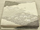平和屋着物◎六通柄袋帯 松皮菱松文 銀糸 正絹 逸品 CAAT5186ft
