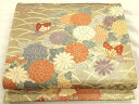 平和屋着物◎六通柄袋帯 唐織 花蝶文 金糸 正絹 逸品 CAAT5194ft