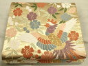 平和屋着物◎佐賀錦 六通柄袋帯 唐織 立波花鳥文 金糸 正絹 逸品 CAAT5199ft