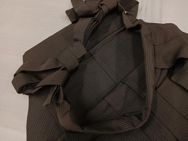 平和屋着物●男性　馬乗り袴　縞　正絹　逸品　AABE3977ph