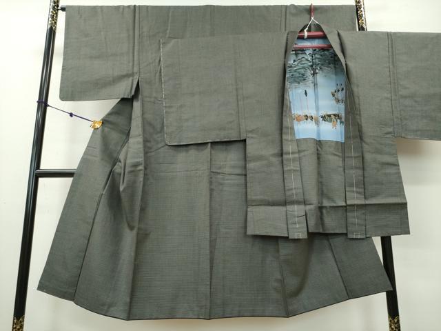 平和屋着物■男性 紬 アンサンブル 100亀甲 総詰め 正絹 逸品 DAAK0042ud