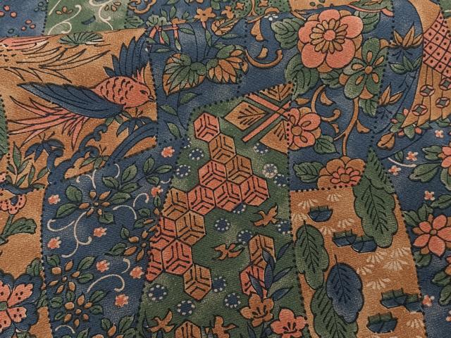 平和屋着物■上質な小紋 短冊花鳥文 正絹 逸品 CABA5514xi