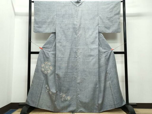 平和屋着物▼中国三大刺繍 相良刺繍 色留訪問着 紬地 草花文 正絹 逸品 CAAS8785vf 平和屋着物▼中国三大刺繍 相良刺繍 色留訪問着 紬地 草花文 正絹 逸品 CAAS8785vf