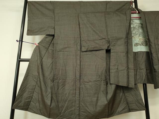 平和屋着物■男性 本場大島紬 アンサンブル 100亀甲 総詰め 正絹 逸品 DAAP8136zy