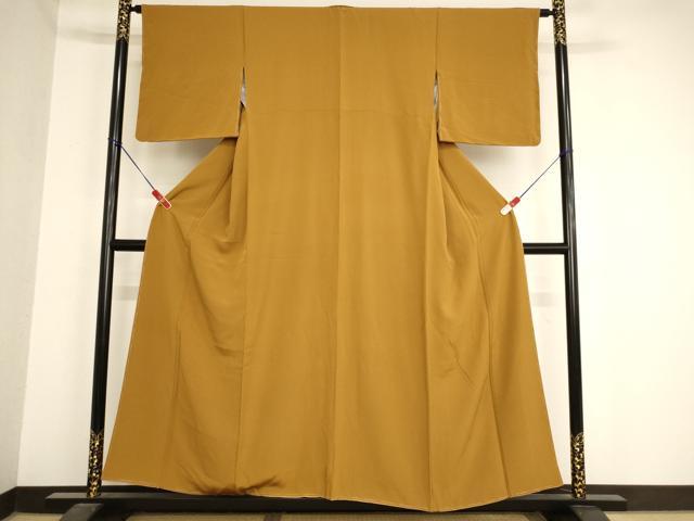 平和屋着物■上質な色無地 紅鬱金色 正絹 逸品 未使用 AABB5811ja