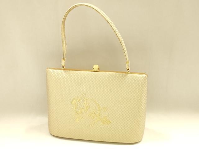 平和屋着物▼和装小物 和装バッグ 心斎橋 てんぐ ハンドバッグ 花柄 金糸 逸品 AABE4943ay