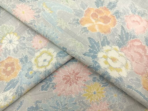 平和屋着物●上質な紬 流水花文 正絹 逸品 BAAN2364ph 平和屋着物●上質な紬 流水花文 正絹 逸品 BAAN2364ph