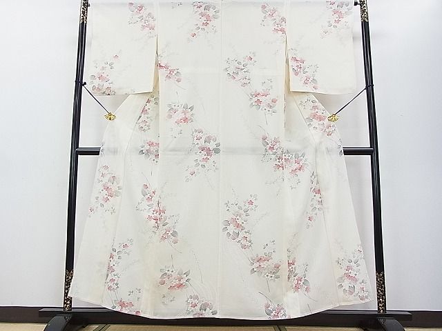 平和屋着物■夏物 小紋 絽 流水花文 逸品 DAAG4094fe