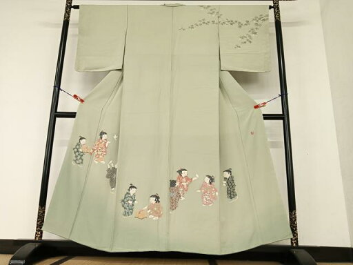 平和屋着物●十日町友禅作家 関口遼一 訪問着 童子 正絹 逸品 未使用 AAAX0644zg 平和屋着物●十日町友禅作家 関口遼一 訪問着 童子 正絹 逸品 未使用 AAAX0644zg