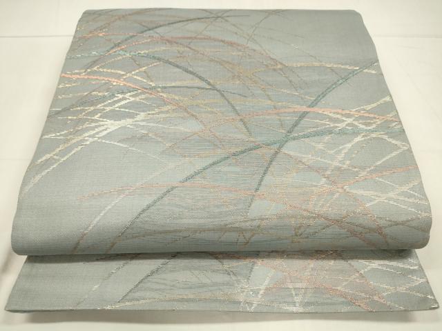平和屋着物＊夏物　六通柄袋帯　草葉文　金糸　正絹　逸品　DAAT1829cm