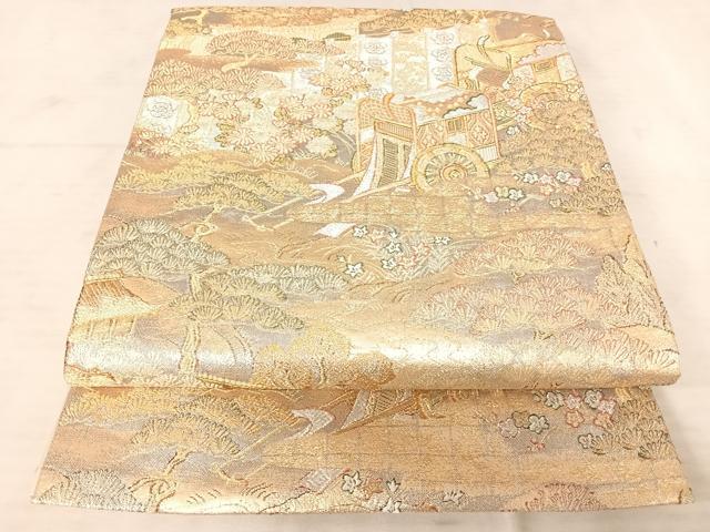 乐天商城 - 平和屋着物◎六通柄袋帯　御所車花文　金銀糸　正絹　逸品　AAAV8722yx