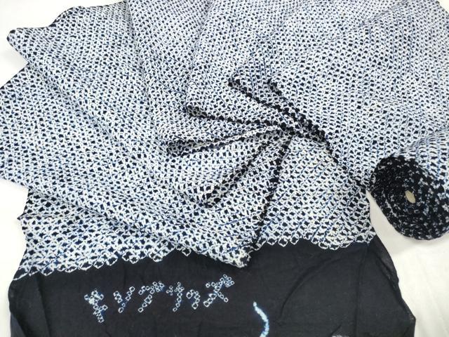 平和屋着物∴夏物 男性 浴衣 有松鳴海絞り 反物 着尺 三浦絞り 松坂屋扱い キングサイズ 綿 逸品 未使用 DABA7016zzz