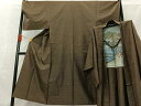 平和屋着物■男性 本場大島紬 アンサンブル 格子 黒地 正絹 逸品 AAAS3180jh