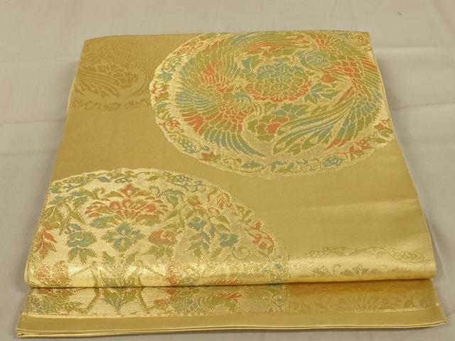 平和屋着物◎六通柄袋帯 鳳凰文 金糸 正絹 逸品 AAAW0731ou