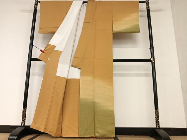 平和屋着物●訪問着　霞文　鮫小紋柄　暈し染め　正絹　逸品　未使用　AAAX0652zg