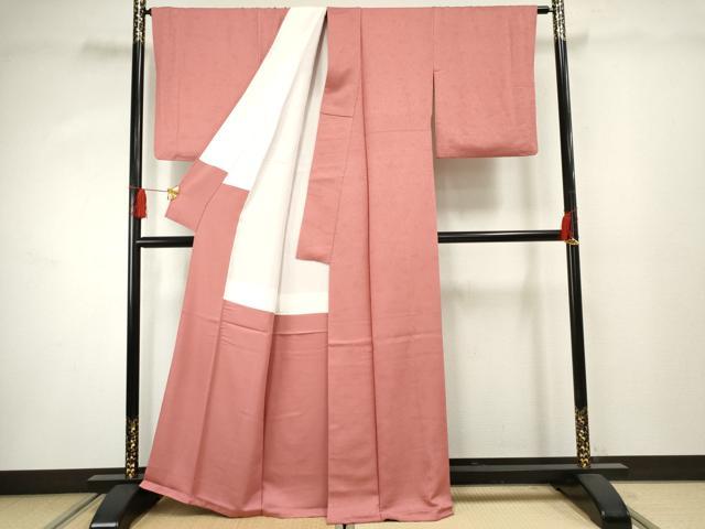 平和屋着物●上質な色無地　花唐草地紋　桃色　正絹　逸品　AABF4232cs heiwaya-11051426 平和屋 サンプル画像3