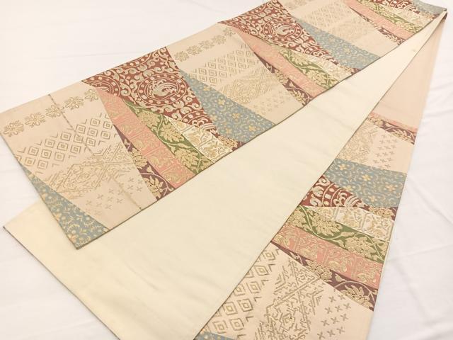平和屋の平和屋着物◎六通柄袋帯 鳳凰切嵌花兎 金銀糸 正絹 逸品 BAAW7948hv｜アングル3