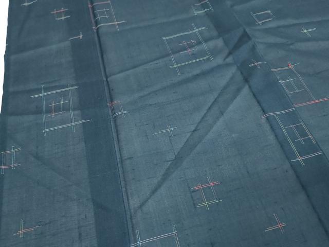 Summer Wear - 平和屋着物＊夏物　紗紬　幾何学文様　正絹　逸品　未使用　DAAW0594op