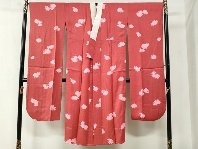 平和屋着物●振袖用長襦袢　無双仕立て　舞花文　正絹　逸品　CABB4151yc