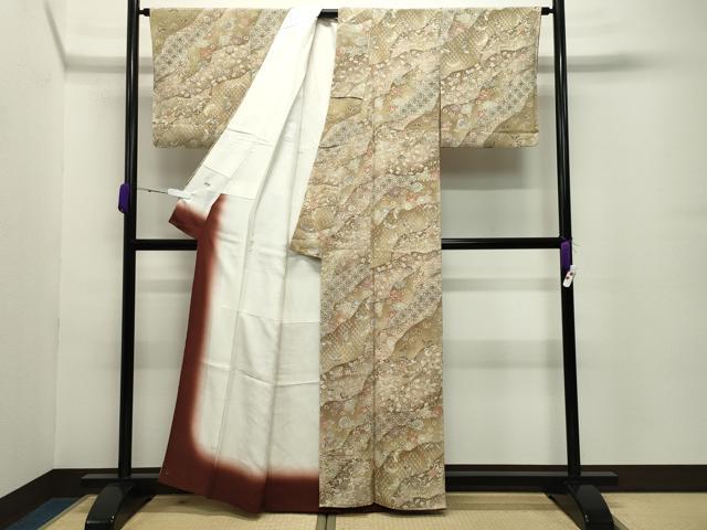 平和屋着物●極上　創業460年・千總　小紋　舞蝶花唐草文　鬼しぼ縮緬　正絹　逸品　未使用　CABD8837gh heiwaya-11108569 平和屋 サンプル画像3