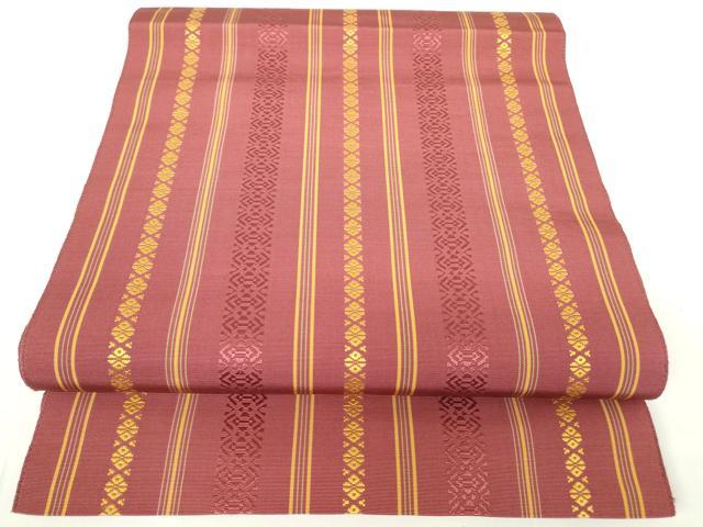 平和屋着物▼本場筑前博多織　八寸名古屋帯　献上　正絹　逸品　DAAV5852az