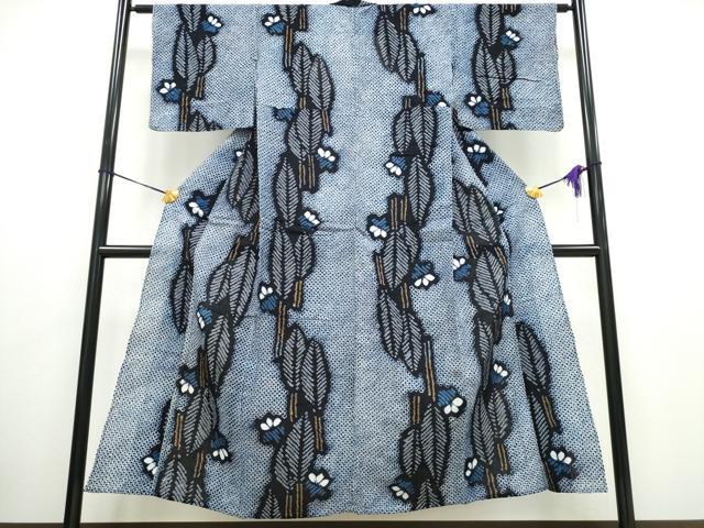 平和屋着物∴夏物　浴衣　有松鳴海絞り　草木舞花文　綿　逸品　CAAW0983ng