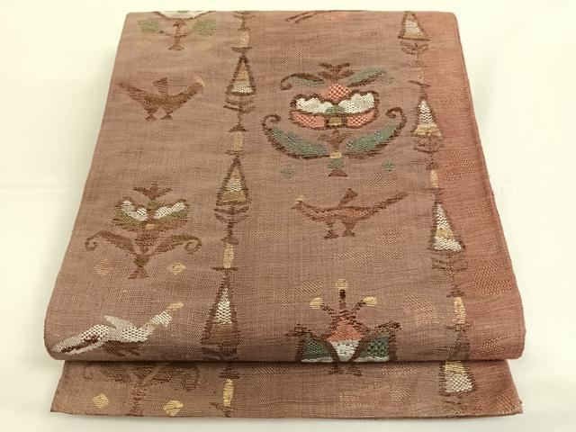 平和屋着物◎六通柄袋帯 秀宝招来文 金糸 正絹 逸品 AAAO6935wt