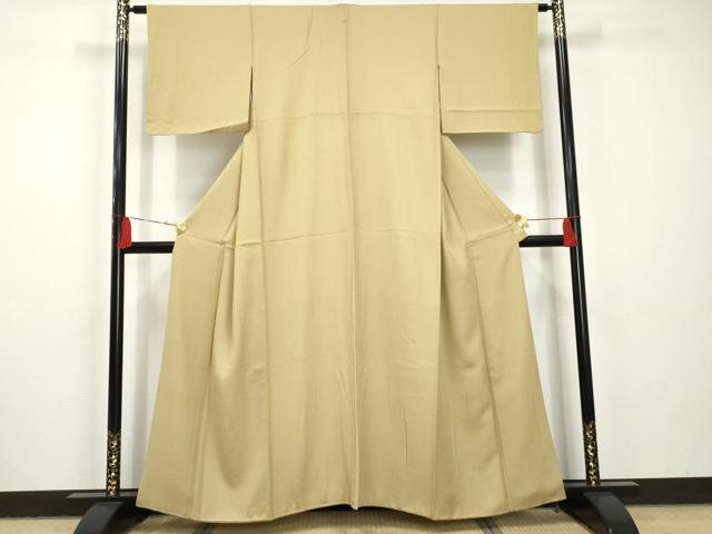 平和屋着物■上質な色無地 紋意匠 丁子色 正絹 逸品 AAAQ2492cs