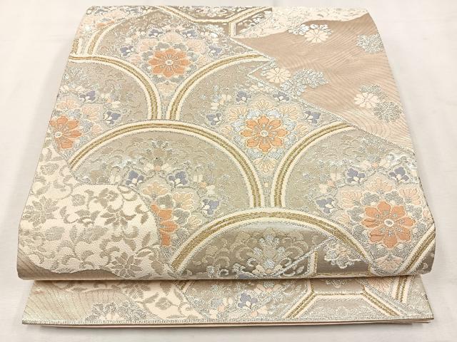 平和屋着物◎六通柄袋帯　綾織錦　唐織　蜀江花文　金銀糸　正絹　逸品　CAAL2594ua