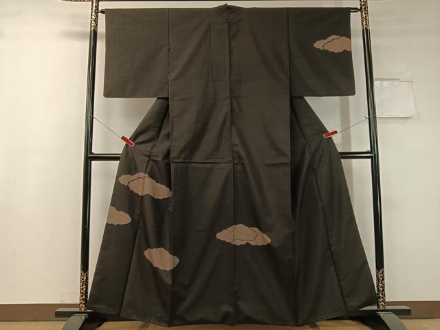 Rakuten - 平和屋着物●本場大島紬　訪問着　9マルキ　地空き　雲重ね　正絹　逸品　CABC9638vp