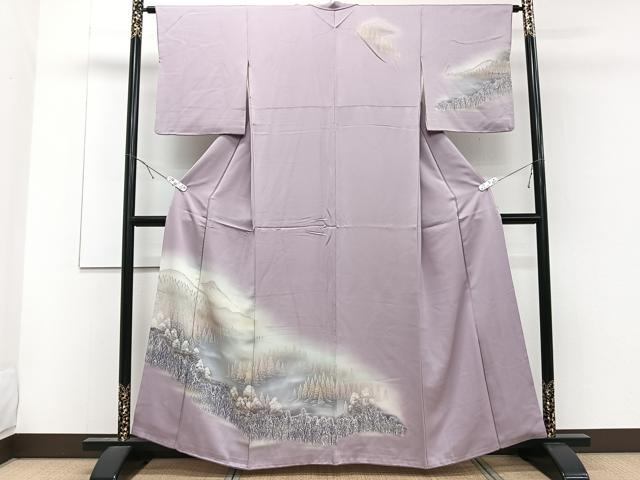 平和屋着物■訪問着　遠山樹林文　暈し染め　正絹　逸品　CABE0512xi