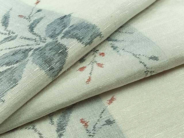 Full-Length Under-Kimono - 平和屋着物▽上質な紬　単衣　草花文　正絹　逸品　AAAZ0709jh